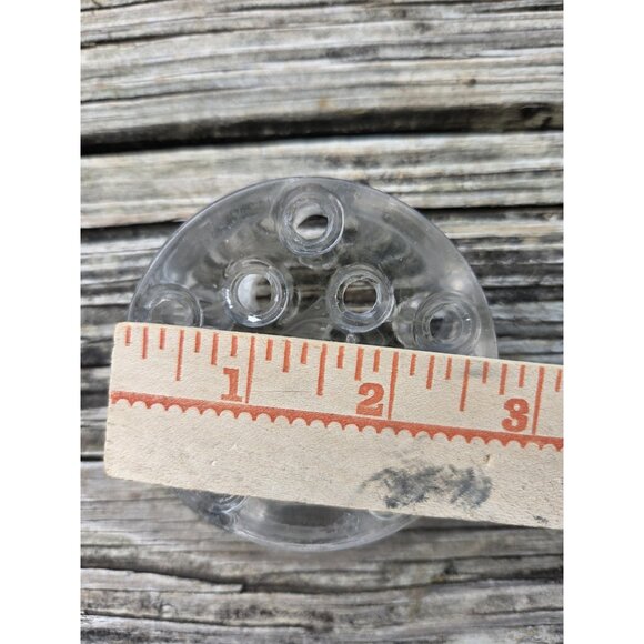 2 Small Vintage Glass Flower Frogs 11 Holes 3 inch Floral - Picture 16 of 16